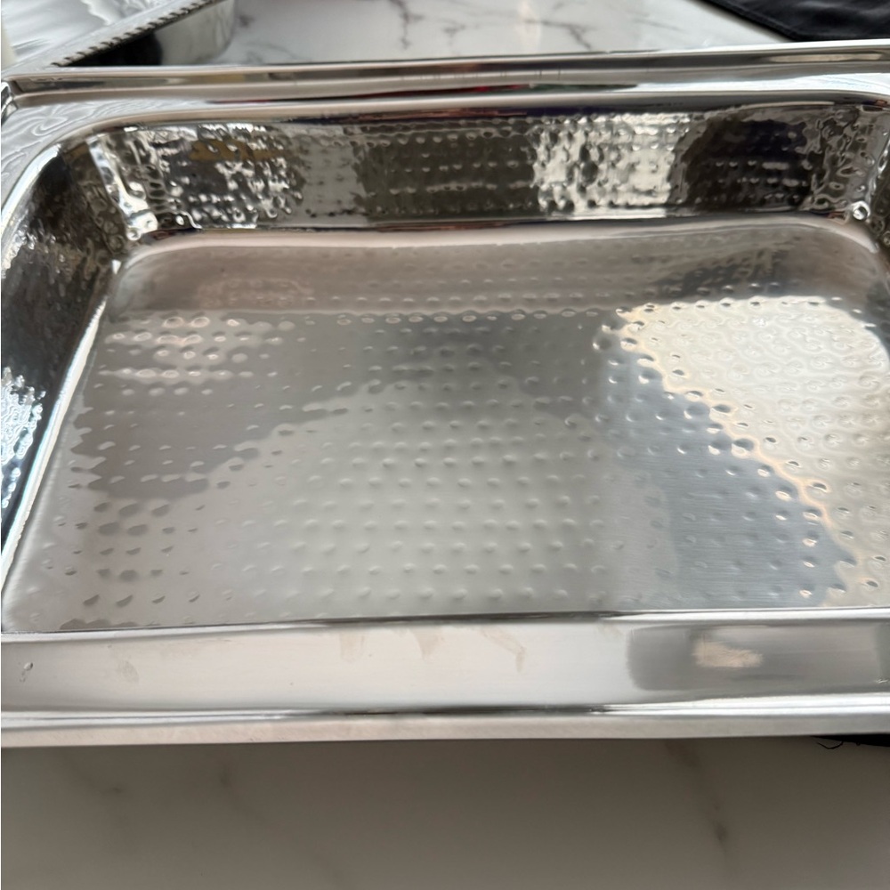 Hammered Chrome plated Serving Tray